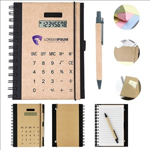 Multi Function Spiral Notebook Solar Calculator With Pen